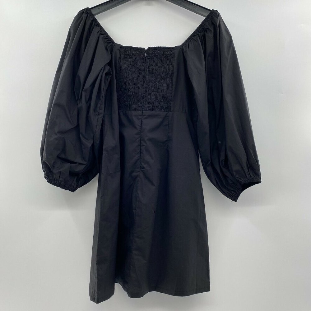 Pomander Place Tuckernuck Square Neck Chloe Mini Dress Black Puff Sleeve sz XXL - Picture 7 of 7